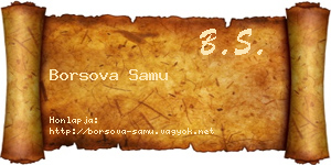 Borsova Samu névjegykártya
